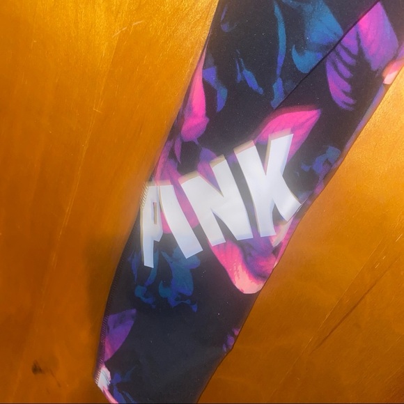 VS PINK Victoria secret Ultimate High Waist Mesh tropical Floral Leggings S yoga - Picture 5 of 6